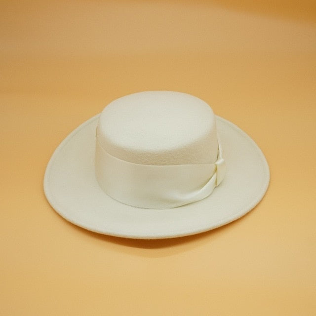 Schleife Weißer Wollhut