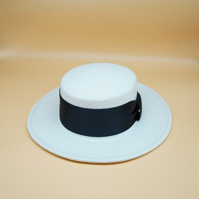 Schleife Weißer Wollhut