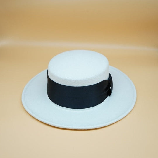 Schleife Weißer Wollhut