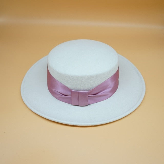 Schleife Weißer Wollhut