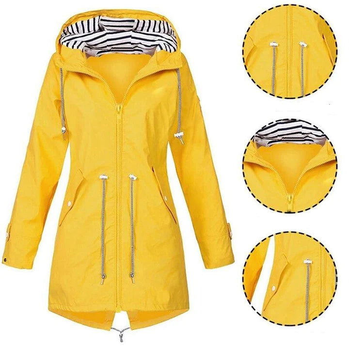 Wasserdichte Regenjacke Mit Kapuze Für Damen Stilvoll & Outdoor Tauglich