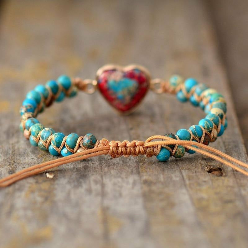 Handgemachtes Naturstein-Herz Armband | Shop Nory