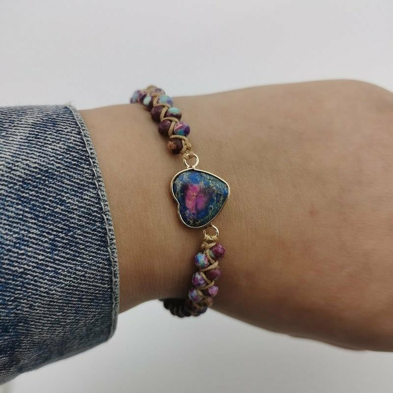 Handgemachtes Naturstein-Herz Armband | Shop Nory