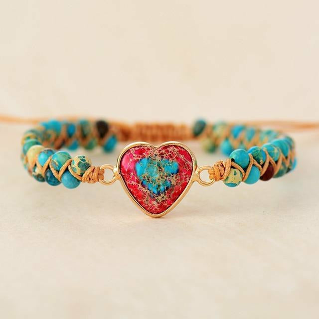 Handgemachtes Naturstein-Herz Armband | Shop Nory