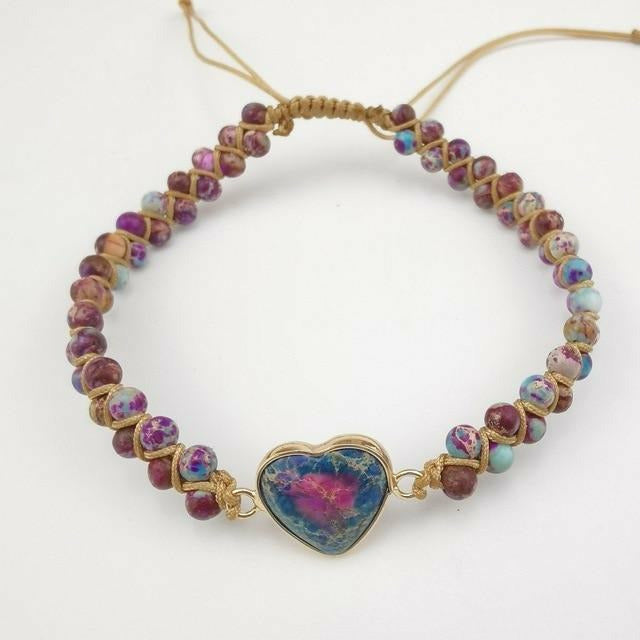 Handgemachtes Naturstein-Herz Armband | Shop Nory