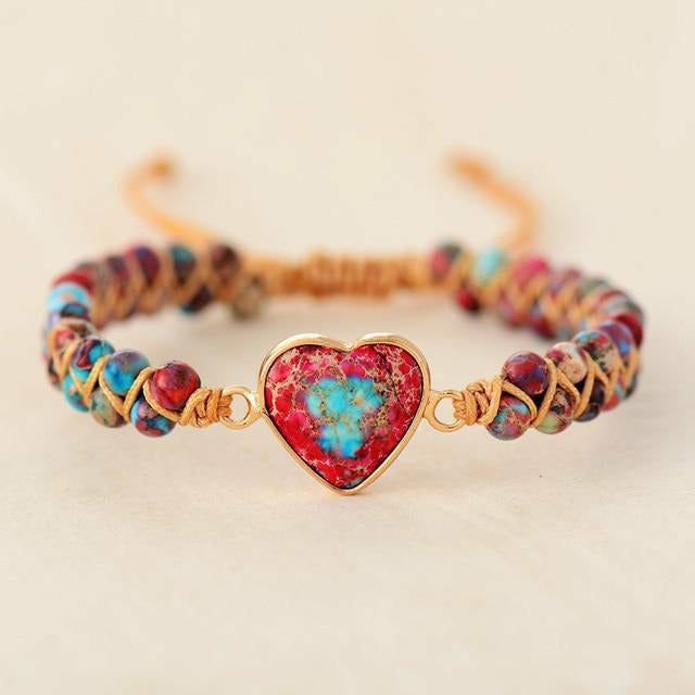 Handgemachtes Naturstein-Herz Armband | Shop Nory