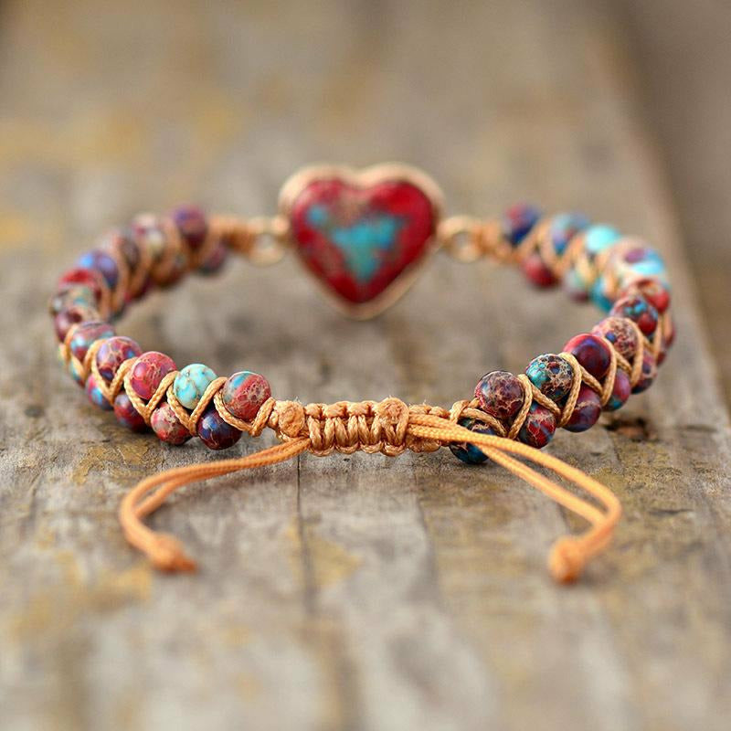 Handgemachtes Naturstein-Herz Armband | Shop Nory