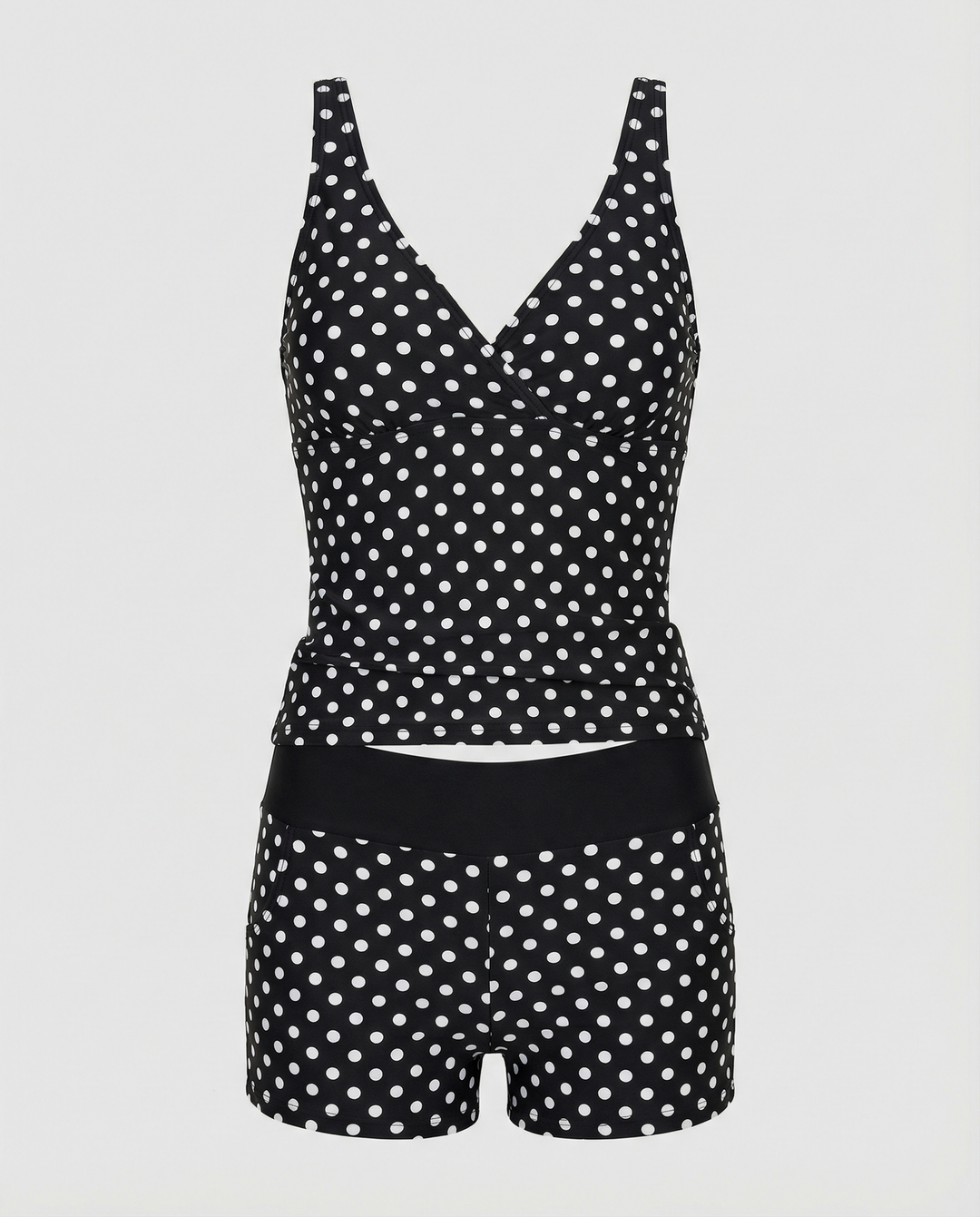 Figurschmeichelnder Damen-Tankini, Tankini-Oberteil & Modische Shorts
