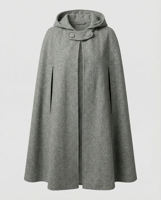 Damen modern geschnittener Umhang mit Kapuze