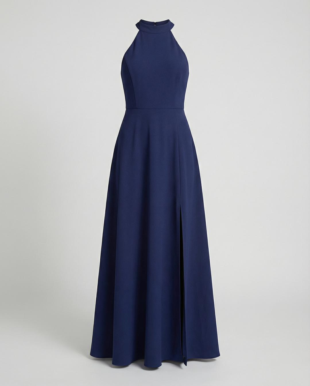 Damen Elegantes Maxikleid mit Seitenschlitzen und hochgeschlossenem Ausschnitt