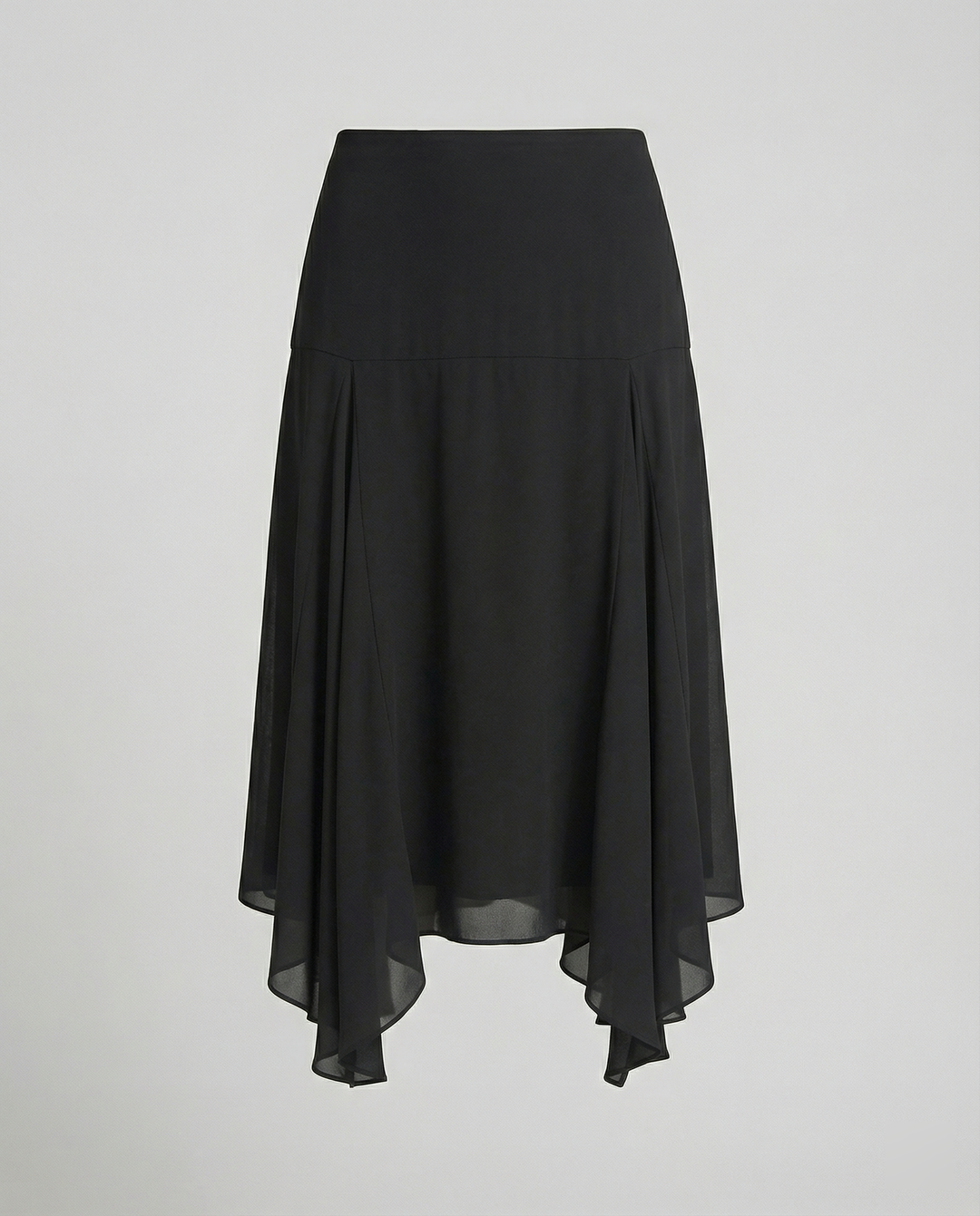 Satinrock Schwarz Damen Maxi leicht und schwingend