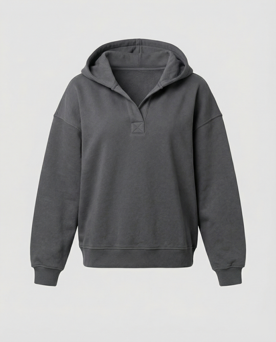 Damen Oversized Kapuzensweatshirt mit lässigem Stehkragen und langen Ärmeln Shopnory