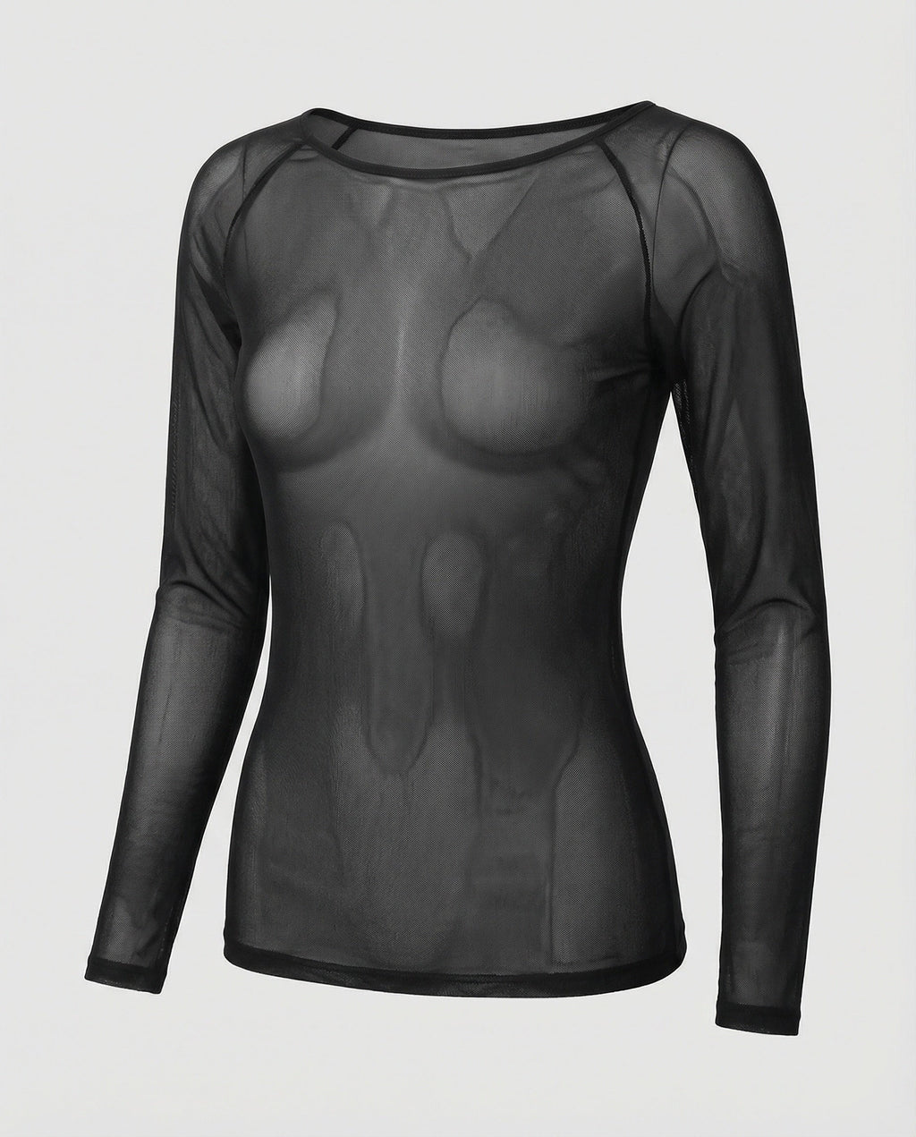 Langärmeliges Mesh-Top