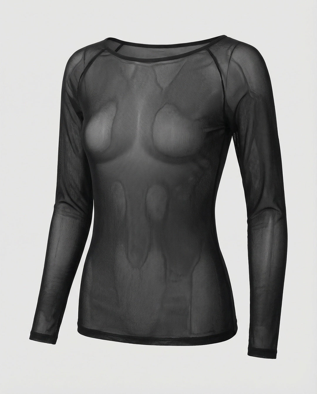 Langärmeliges Mesh-Top