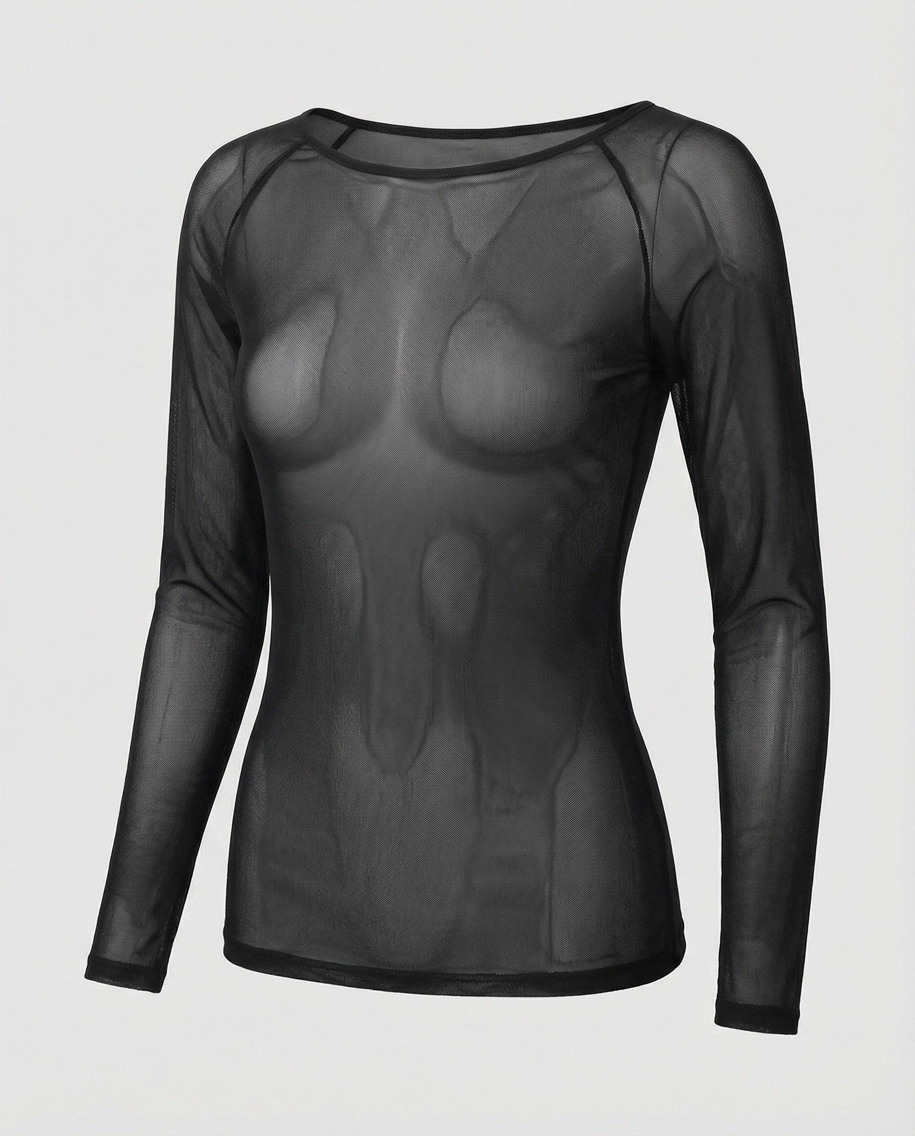 Langärmeliges Mesh-Top