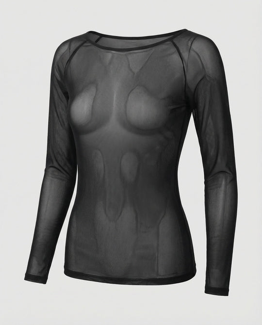 Langärmeliges Mesh-Top