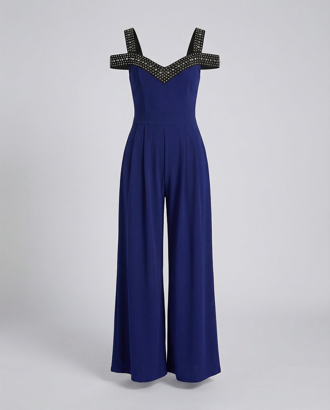 Eleganter Damen Jumpsuit mit Schulterfreiem Schnitt & Glitzerndem Dekolleté für Party & Events