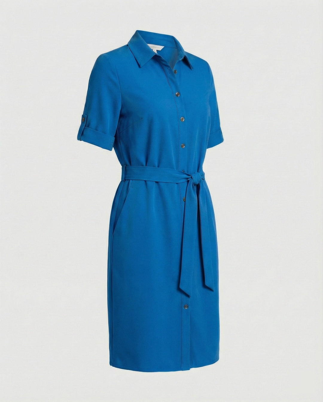 Knielanges Hemdblusenkleid Mit Taschen Damen