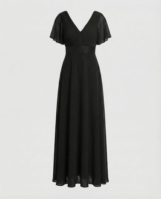 Damen Abendkleid lang Chiffon elegant