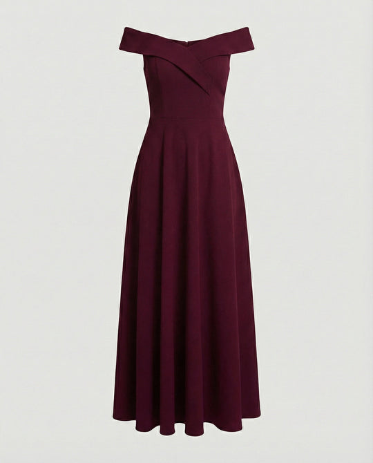 Elegantes Off-Shoulder Langes Catwalk Abendkleid