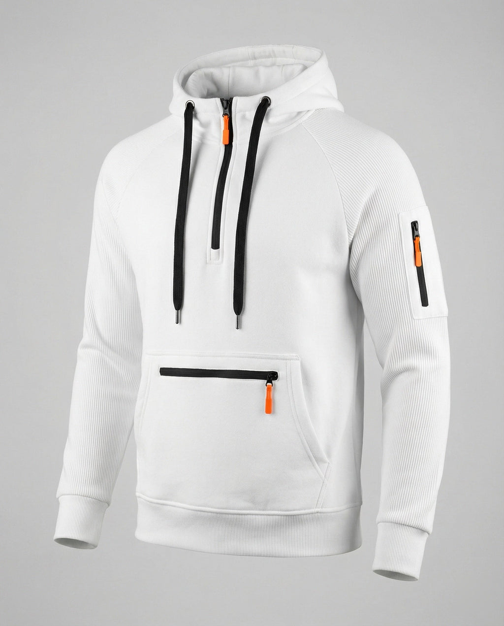 Herren sportlicher Hoodie mit praktischen Reißverschlusstaschen und verstellbarem Kapuzenzug
