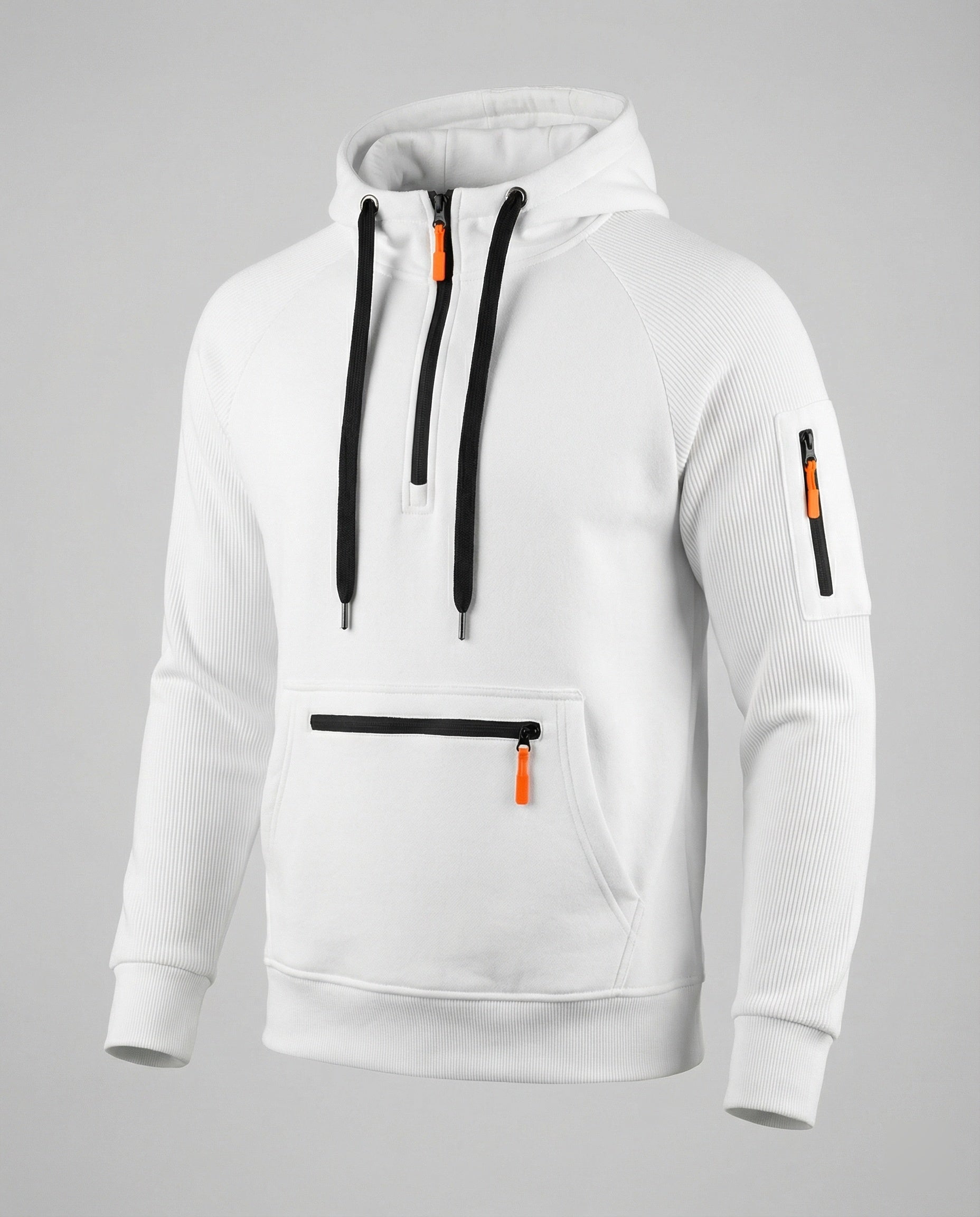 Herren sportlicher Hoodie mit praktischen Reißverschlusstaschen und verstellbarem Kapuzenzug