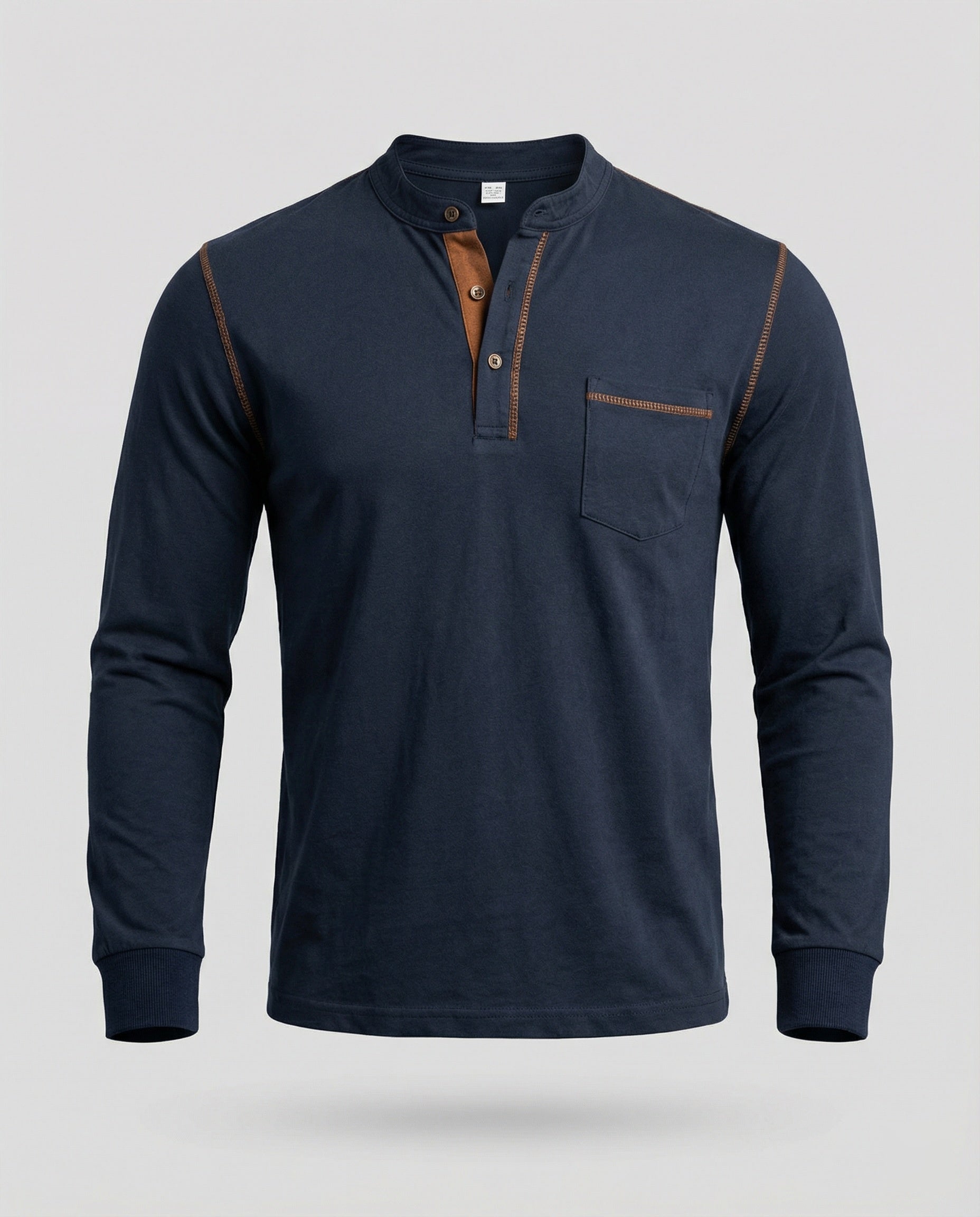 Langarm Henley Shirt