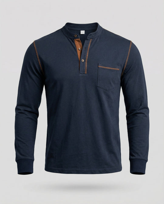 Langarm Henley Shirt