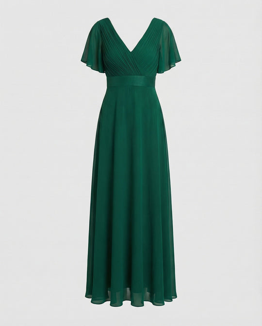 Damen Abendkleid lang Chiffon elegant