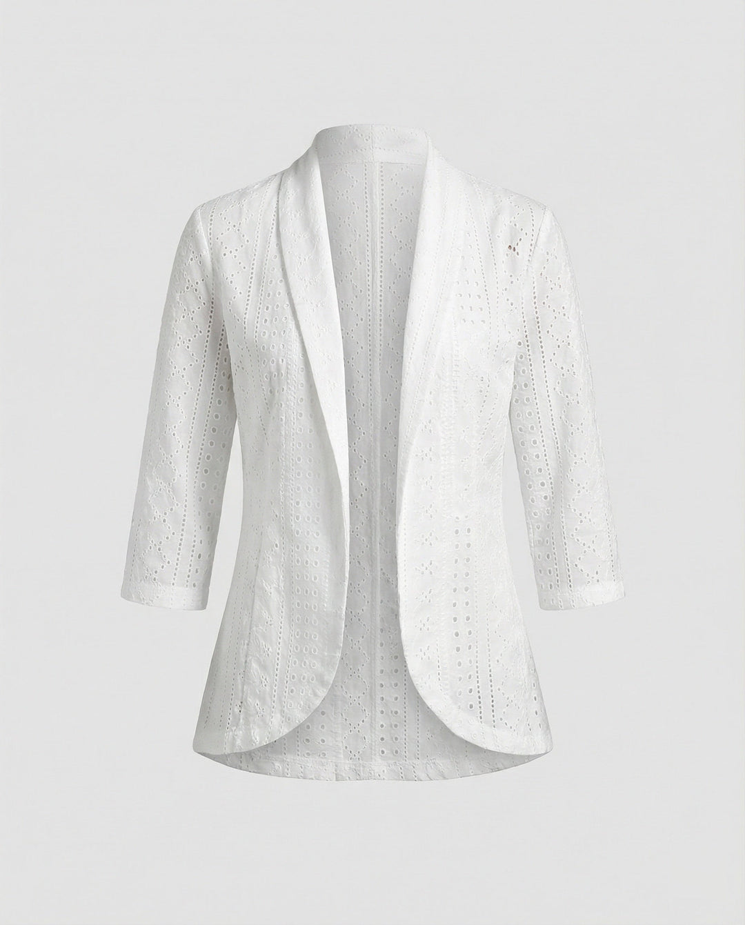 Damen Elegante Blazerjacke mit Lochmuster und tailliertem Schnitt