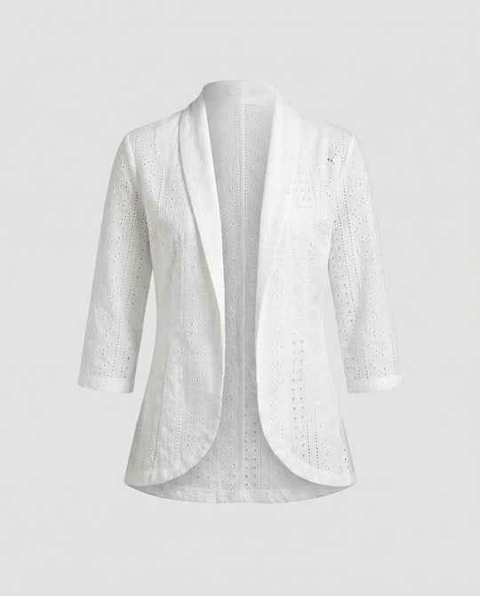 Damen Elegante Blazerjacke mit Lochmuster und tailliertem Schnitt
