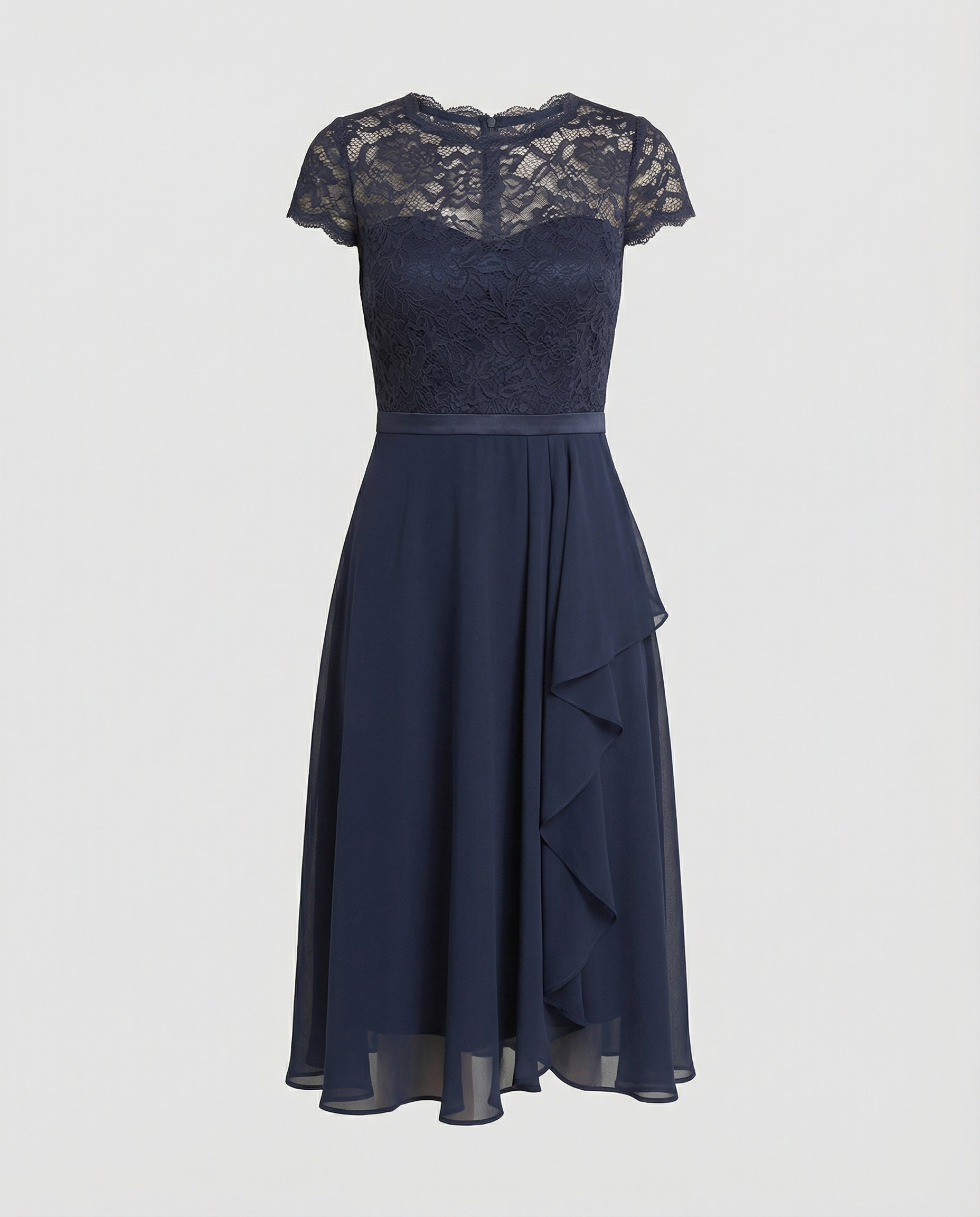 Durchsichtiges kurzärmeliges elegantes Kleid