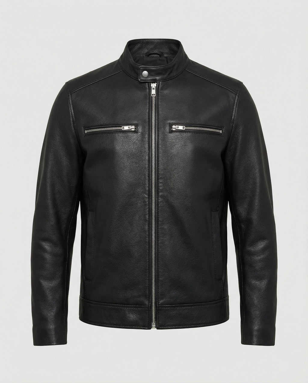 Herren Elegante Kunstlederjacke mit Steppdetails