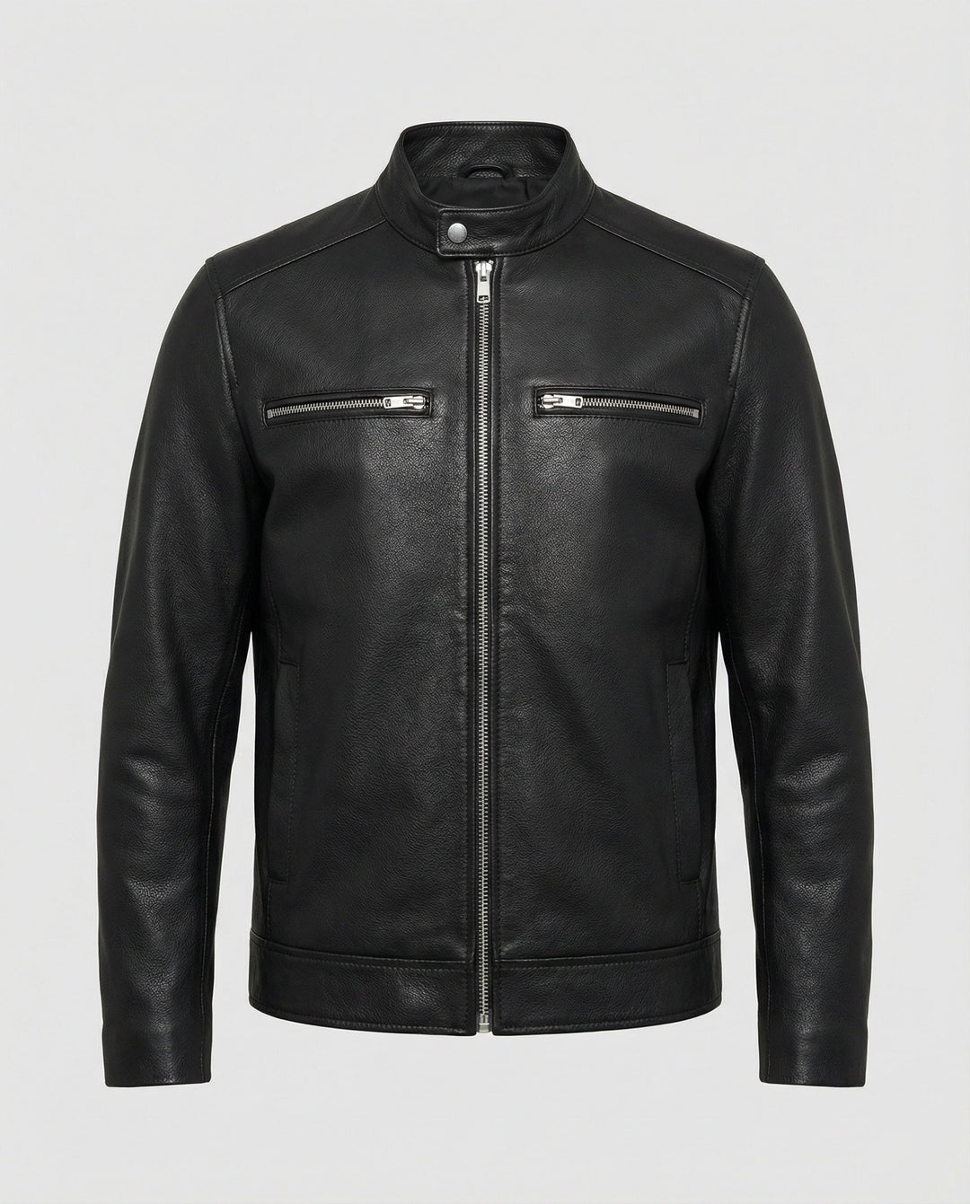 Herren Elegante Kunstlederjacke mit Steppdetails