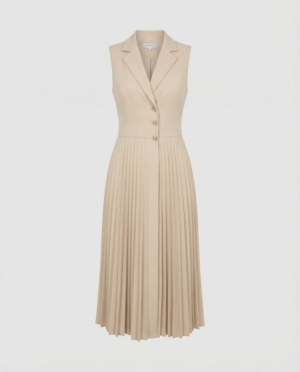 Damen Midikleid ärmellos mit Plisseerock
