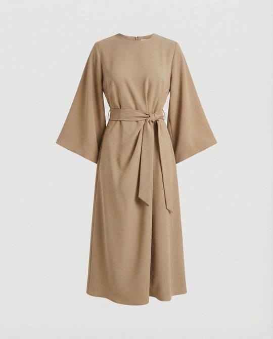 Elegantes Kleid mit Laternenärmeln und Gürtel