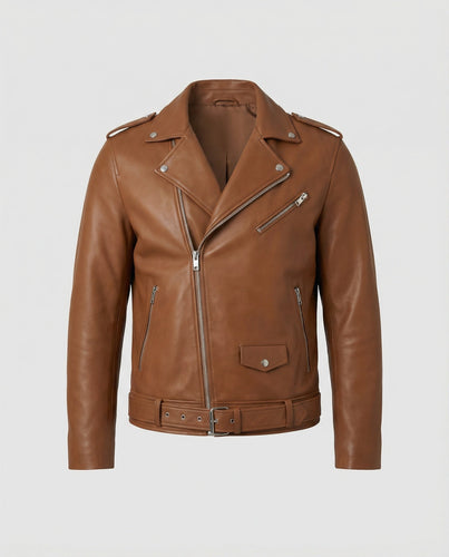 Herren Bikerjacke Kunstleder tailliert