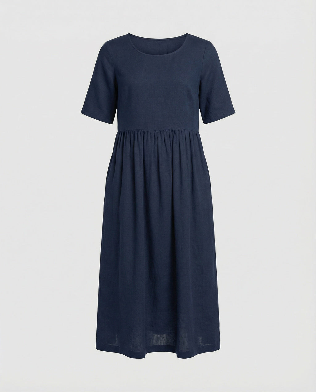 Freizeitkleid Damen Midikleid Leinenoptik