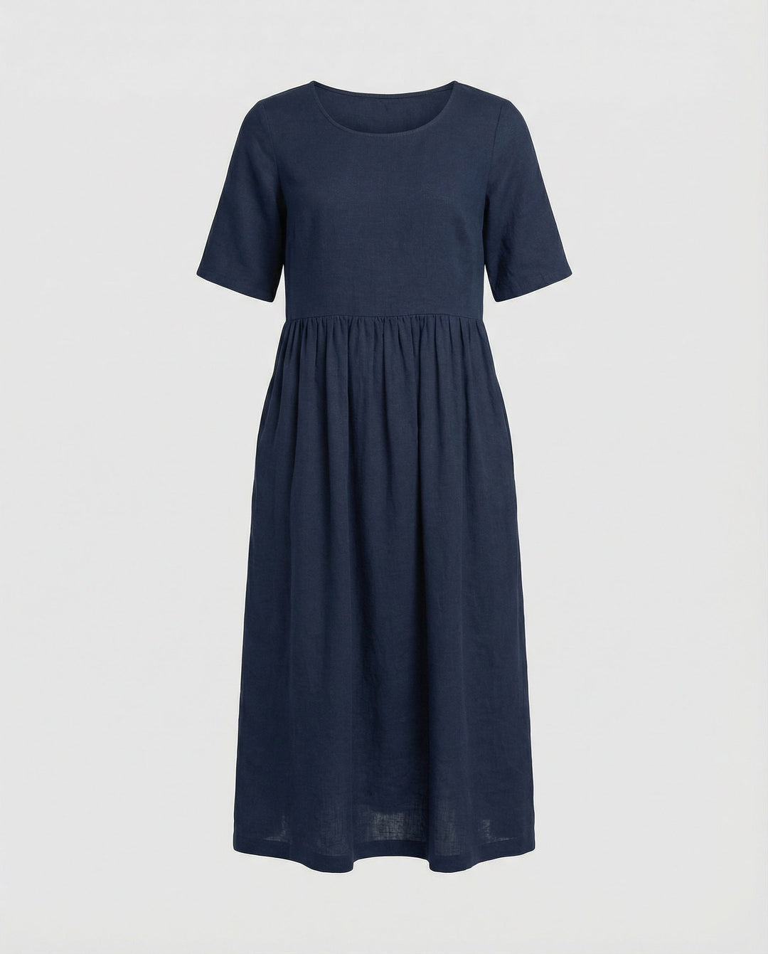 Freizeitkleid Damen Midikleid Leinenoptik