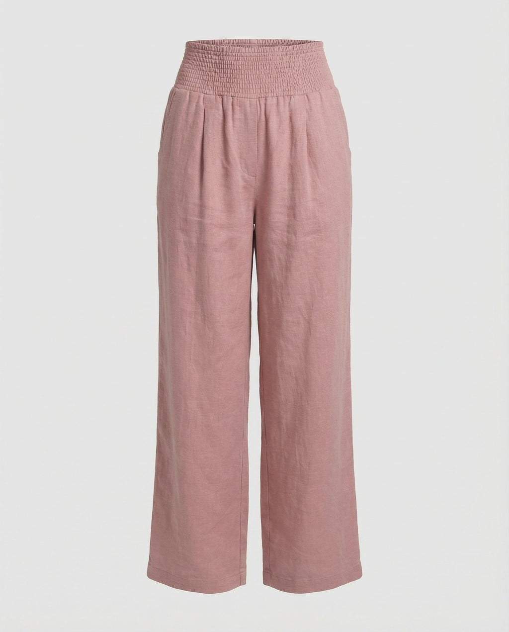 Damen Luftige Leinenhose mit elastischem Bund und Weitschnitt