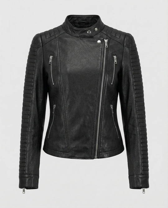 Damen Lederjacke Stilvoll Zeitlos