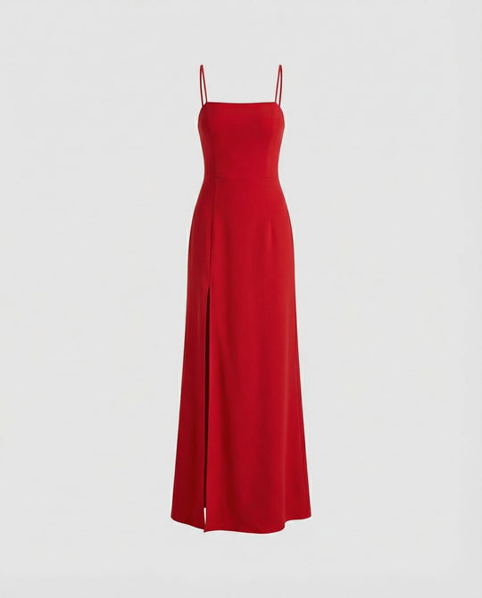 Damen Elegantes Abendkleid mit schwingendem Rock und tiefem Schlitz