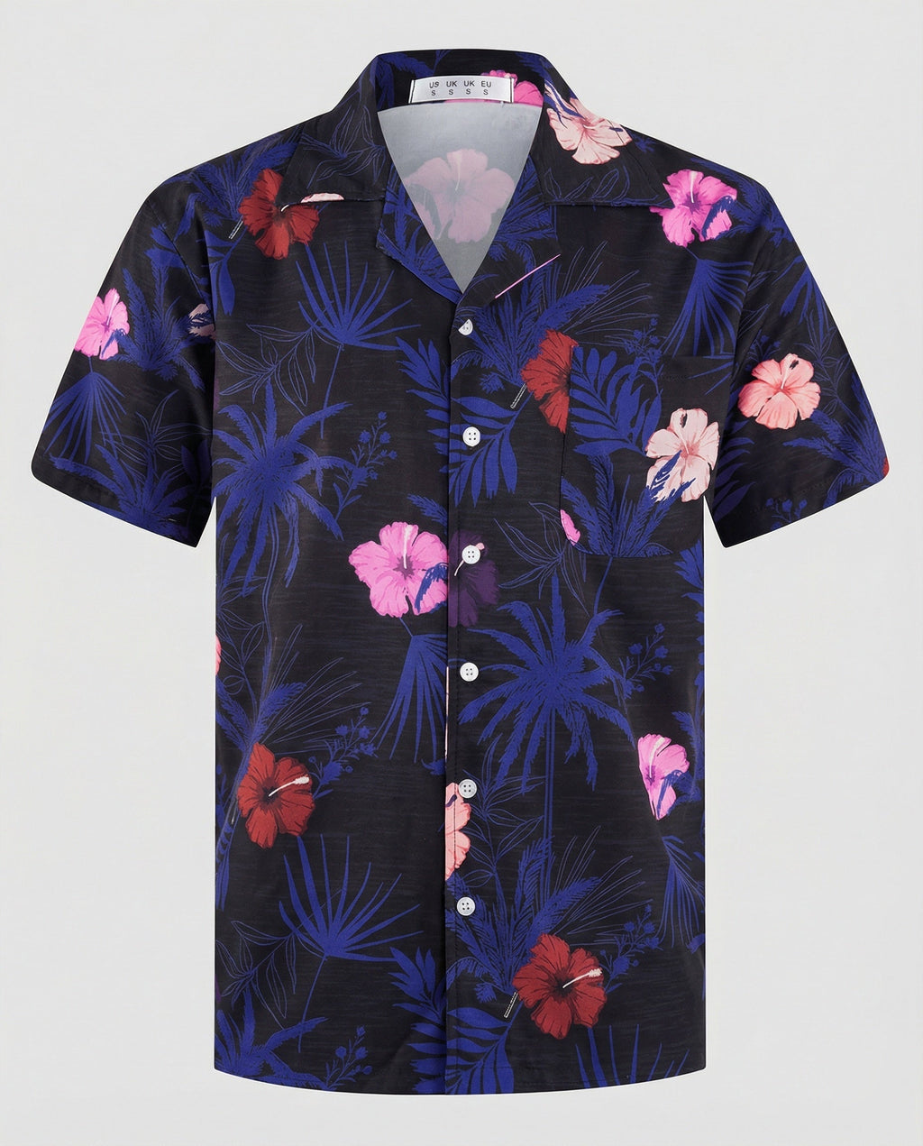 Kurzarm Hawaiihemd Herren Palmenprint