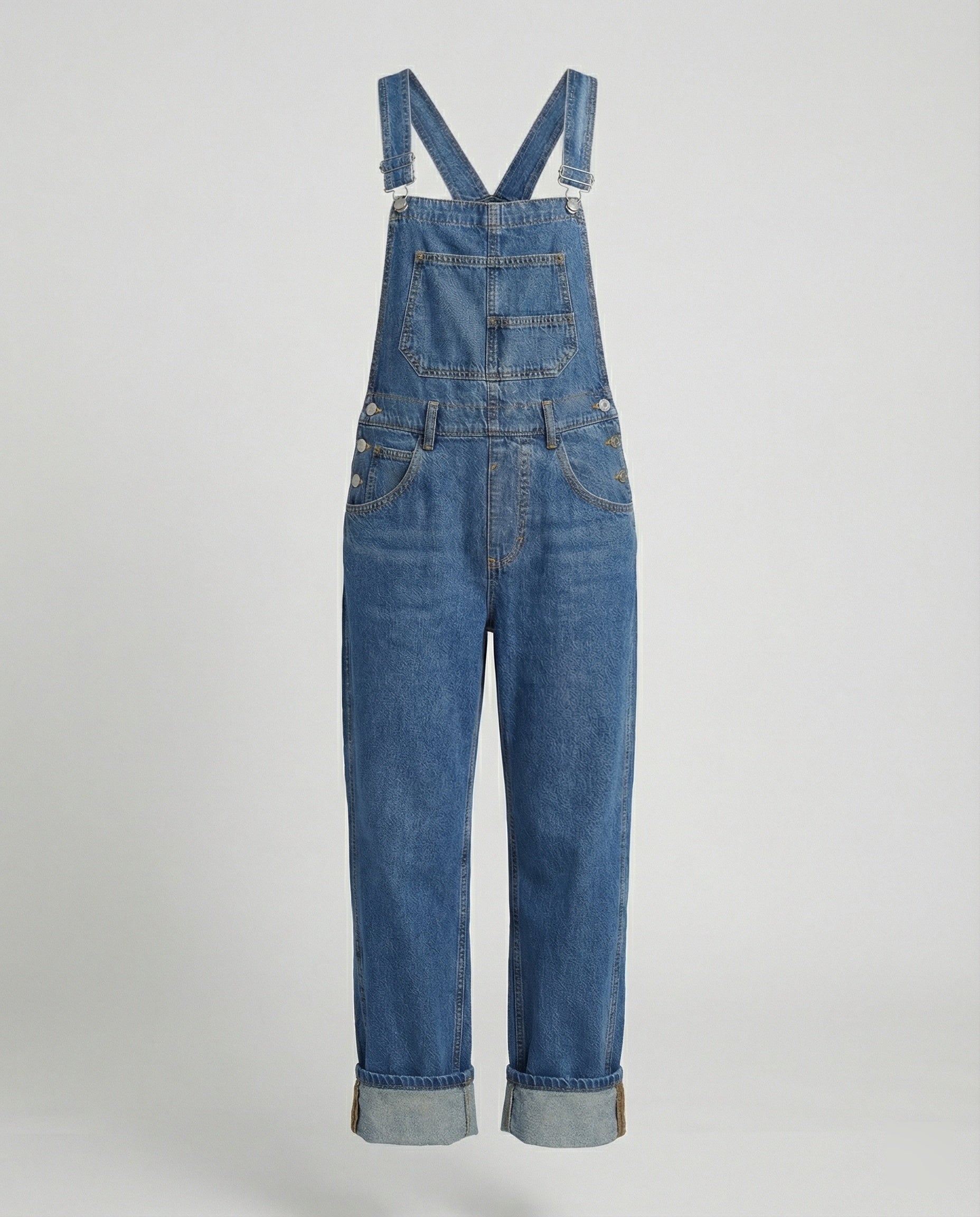 Damen Latzhose Jeans gerade