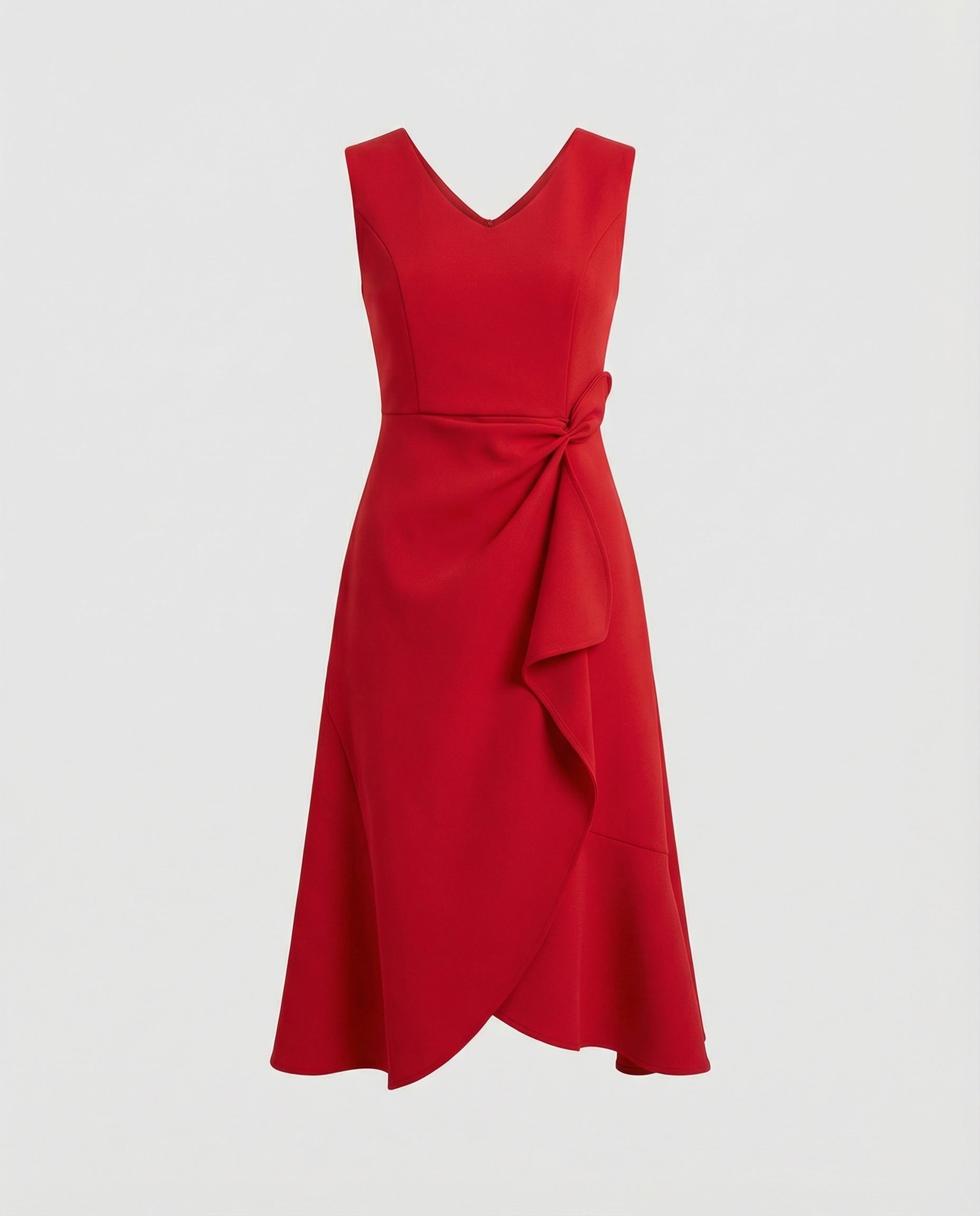 Damen Cocktailkleid Midi mit Wickeloptik