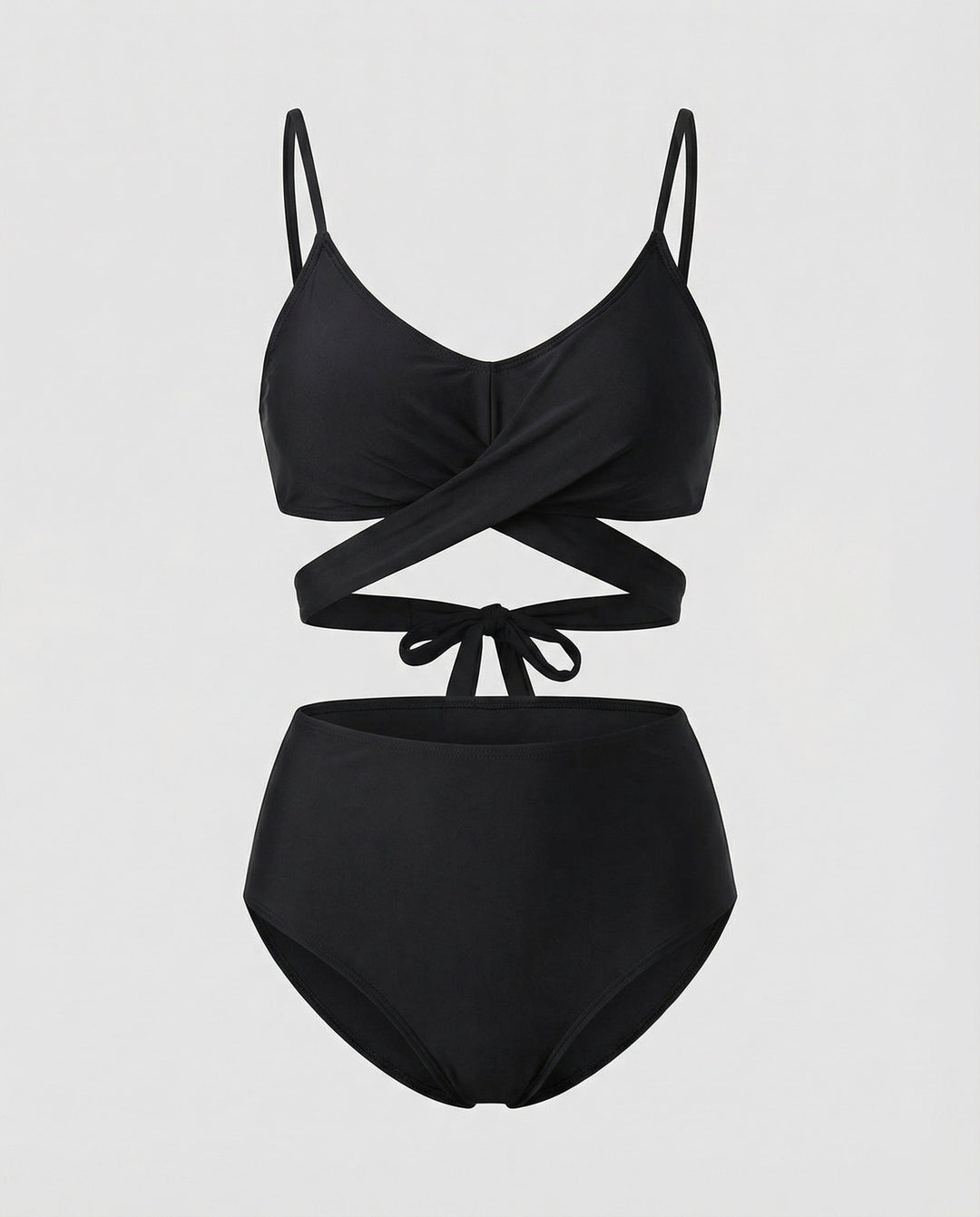 ShopNory | Schwarzes und Hohe Taille Bindeband Bikini Set