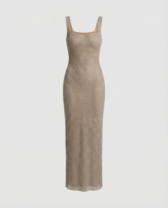 Damen funkelndes Abendkleid aus Netzstoff