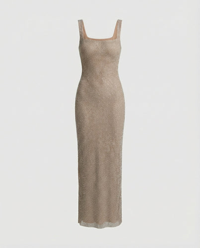 Damen funkelndes Abendkleid aus Netzstoff