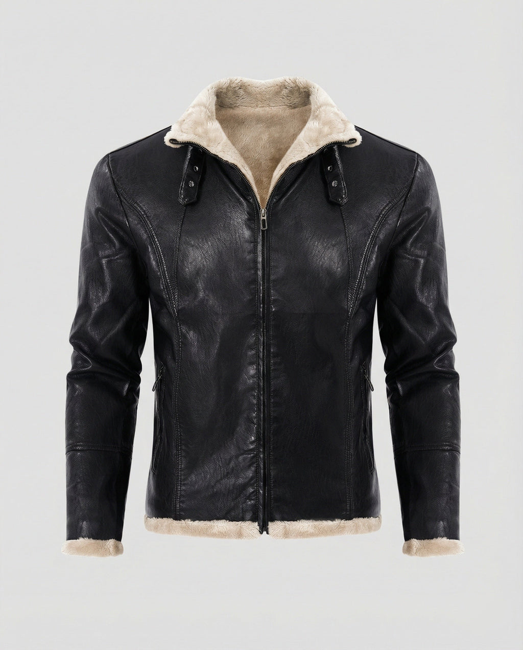 Herren Lederjacke mit warmem Innenfutter