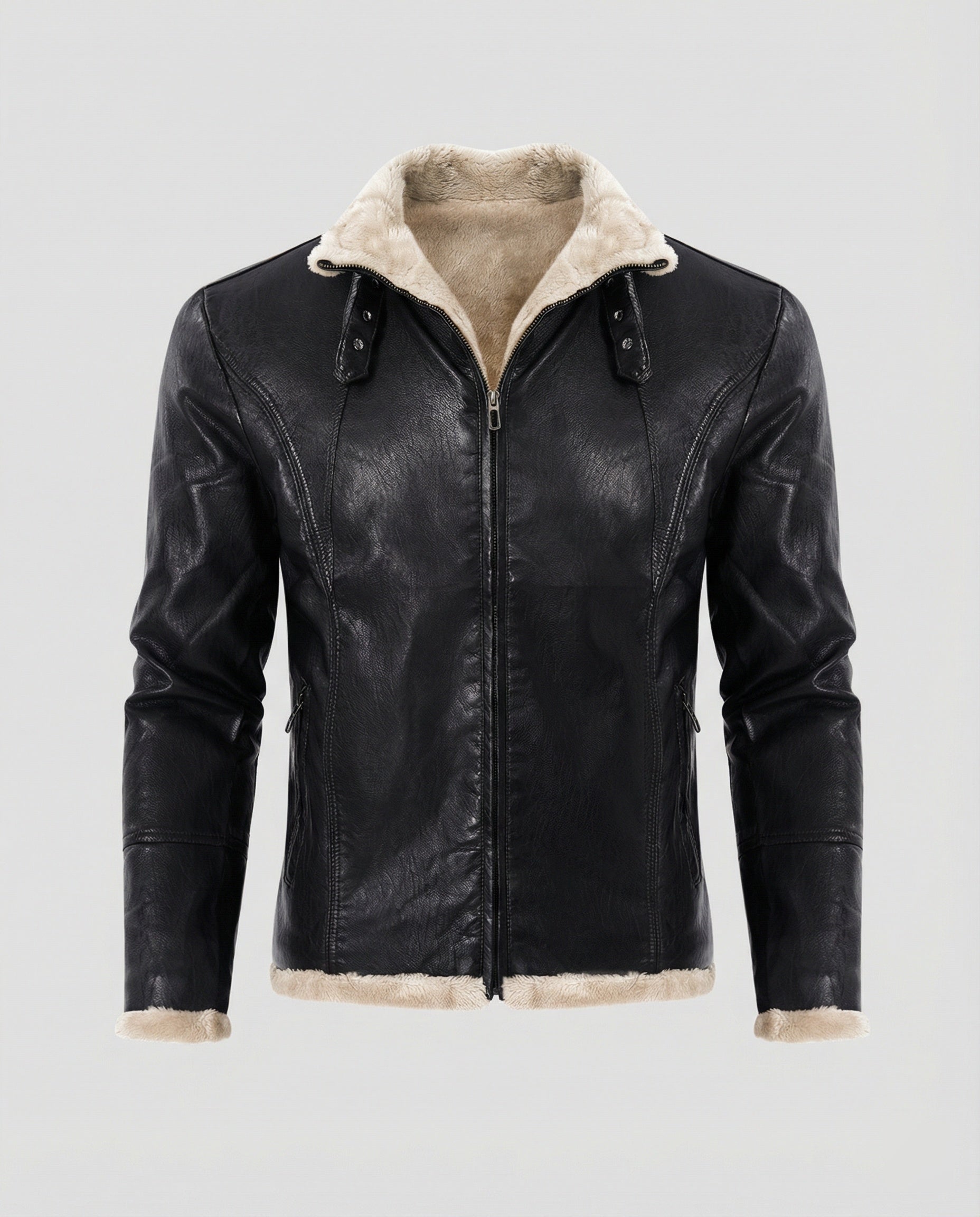 Herren Lederjacke mit warmem Innenfutter